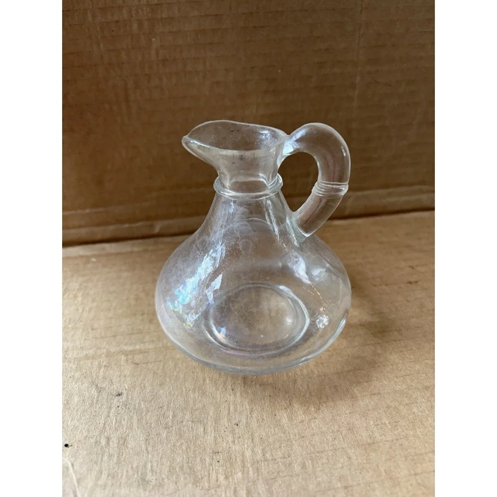 Clear Ribbed Glass 9-inch Home Decorative Flower Bud Table Vase Pitcher Style